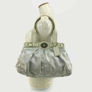 COACH Signature Metallic Shimmer Lurex Garnet Bag